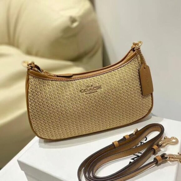 Coach Teri Shoulder Bag Straw Bag - Picture 1 of 8